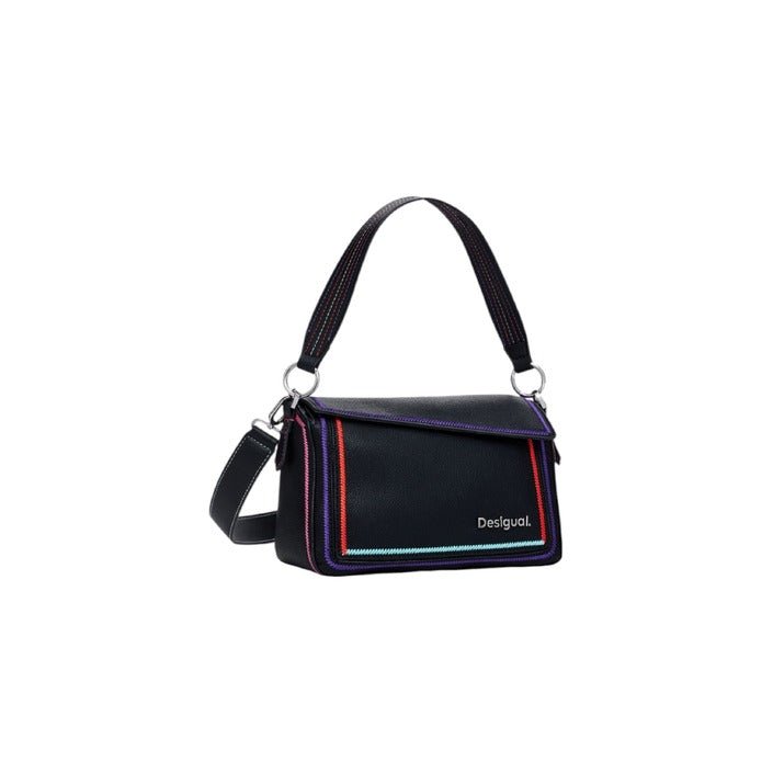 Desigual Multilineal Handbag With Zipper Black - Princess Attitude