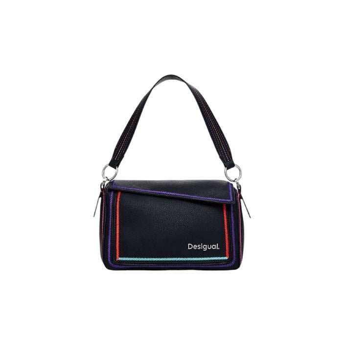 Desigual Multilineal Handbag With Zipper Black - Princess Attitude