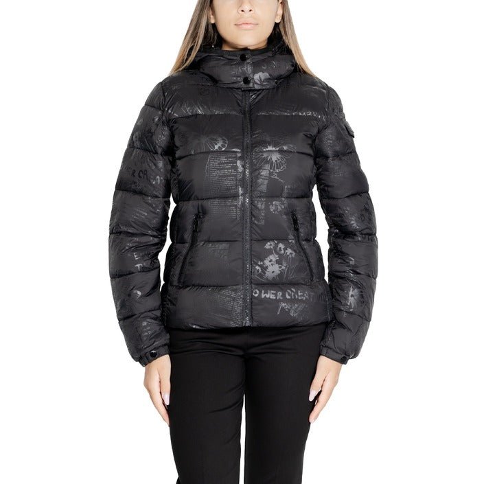 Desigual Padded Down Quilted Hooded Jacket Black - Princess Attitude