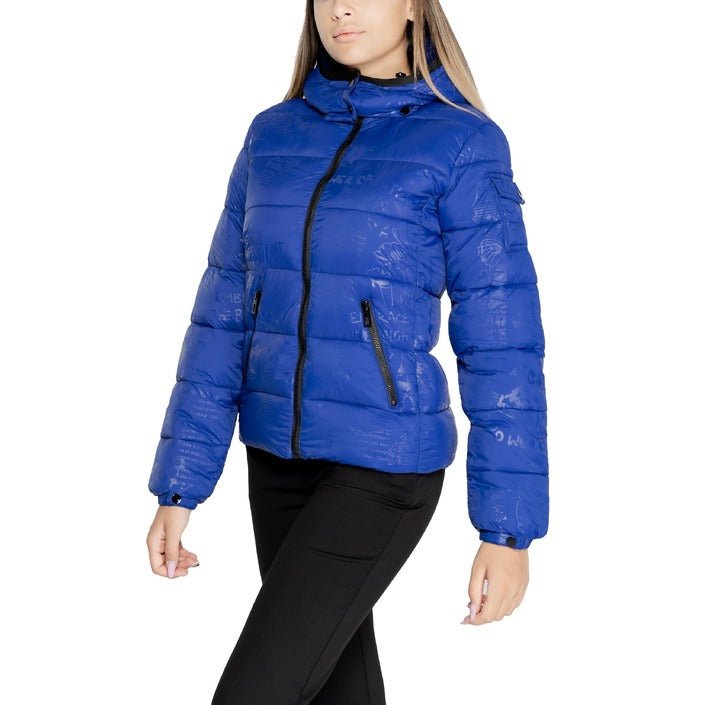 Desigual Padded Down Quilted Hooded Jacket Blue - Princess Attitude