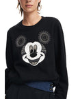 Desigual Ribbed Mickey Mouse Crew Neck Sweatshirt - Princess Attitude