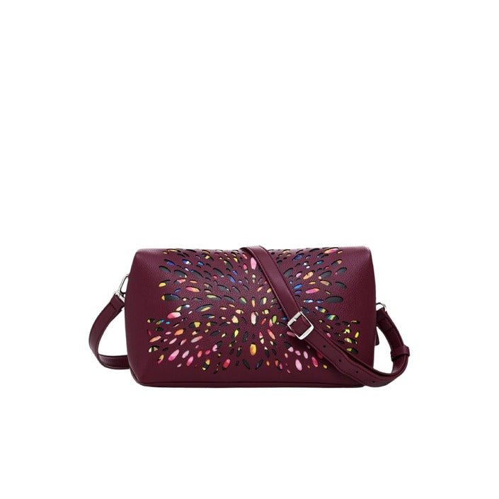 Desigual Stained Glass Pattern Crossbody Bag Maroon - Princess Attitude