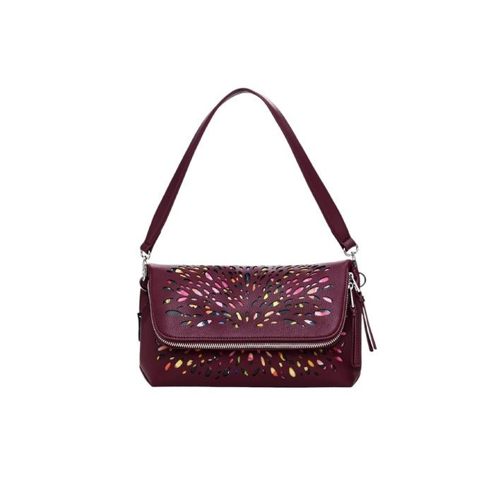 Desigual Stained Glass Pattern Crossbody Bag Maroon - Princess Attitude