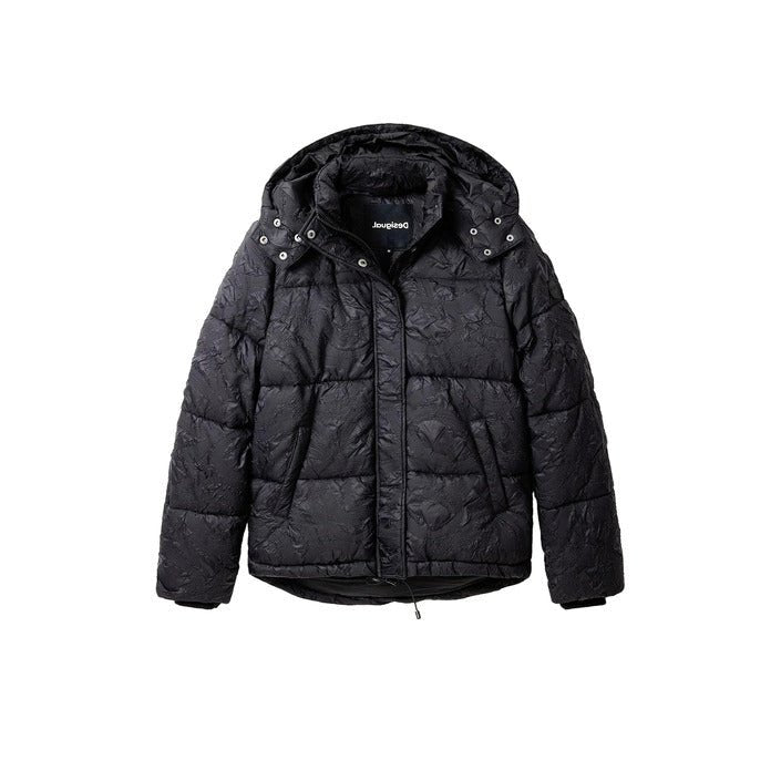 Desigual Textured Padded Puffer Jacket Black - Princess Attitude