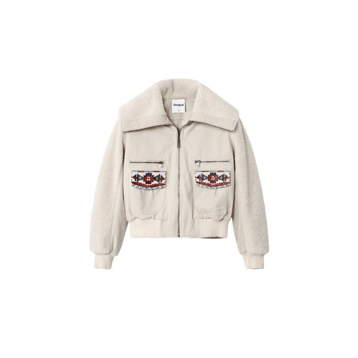 Desigual Zip Up Trucker Jacket Beige - Princess Attitude