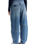 Ganni - Distressed Barrel Jeans With