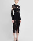 Mugler - Draped Mesh Midi Dress