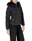 Only Camilla Quilted Fur Collar Turtleneck Jacket Black