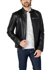 Peuterey Trearie Soft Leather Biker Jacket Black