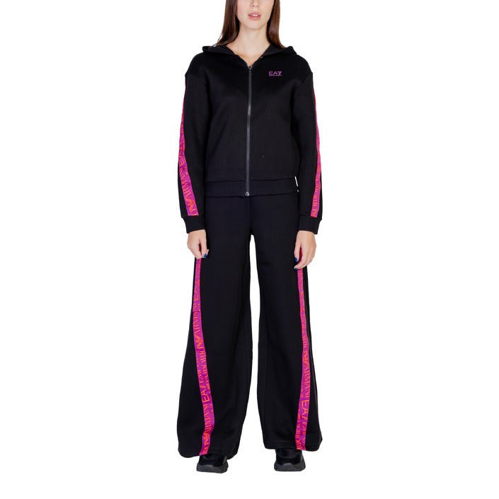 Ea7 Emporio Armani Cotton Blend Interlock Tracksuit Black - Princess Attitude