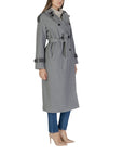 Only Double Breasted Maxi Trench Coat Grey