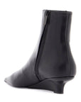 Toteme - Elegant And Modern Black Leather Ankle Boots With Zip