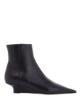 Toteme - Elegant And Modern Black Leather Ankle Boots With Zip