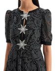 Saloni - Embroidered Tulle Mini Dress