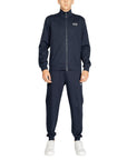 Emporio Armani Ea7 Funnel Neck Plain Cotton Zip Tracksuit Blue - Princess Attitude