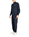 Emporio Armani Ea7 Funnel Neck Plain Cotton Zip Tracksuit Blue - Princess Attitude