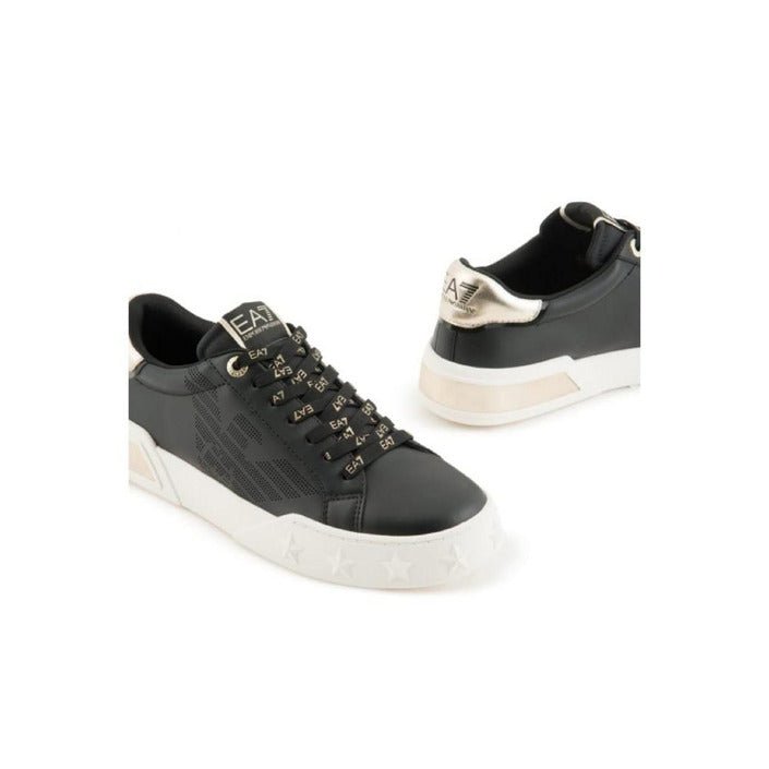 Emporio Armani Ea7 Gold Star Sneakers Black - Princess Attitude