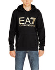 Emporio Armani Ea7 Logo Print Hooded Sweatshirt Black - Princess Attitude