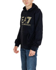 Emporio Armani Ea7 Logo Print Hooded Sweatshirt Black - Princess Attitude