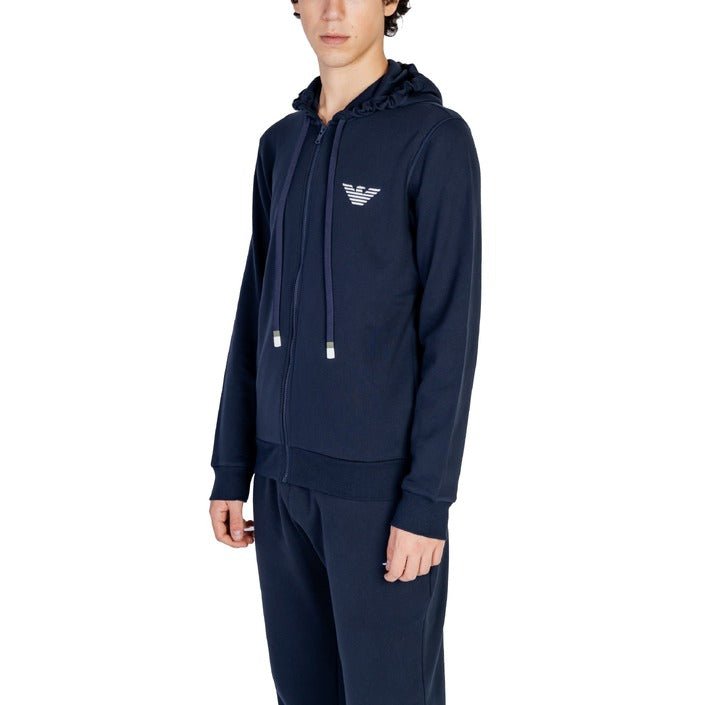 Emporio Armani Iconic Zip Up Hooded Sweatshirt Navy - Princess Attitude