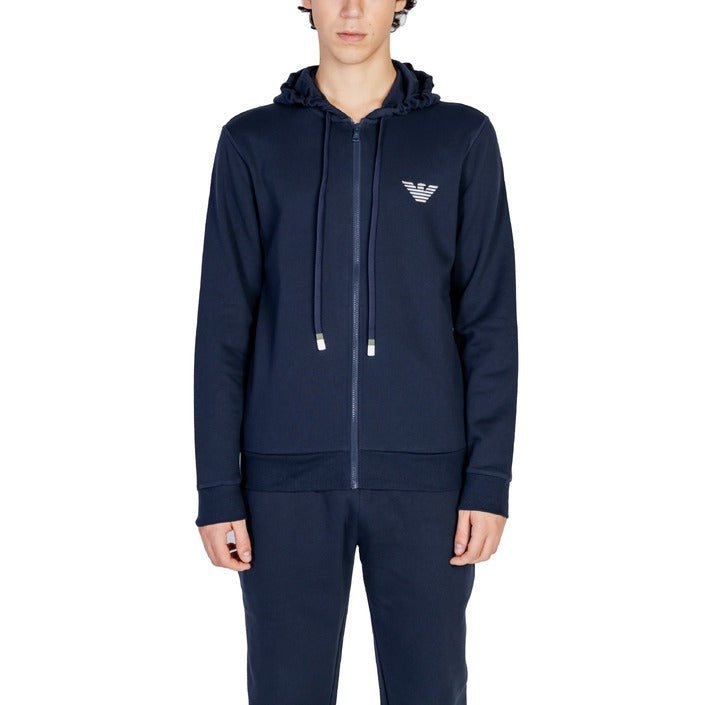 Emporio Armani Iconic Zip Up Hooded Sweatshirt Navy - Princess Attitude