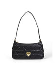 Love Moschino Logo Embossed Faux Leather Shoulder Bag