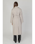 Only Long Sleeve Maxi Trench Coat With Belt Beige