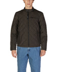 Replay Quilted Polyamide Turtleneck Jacket Olive