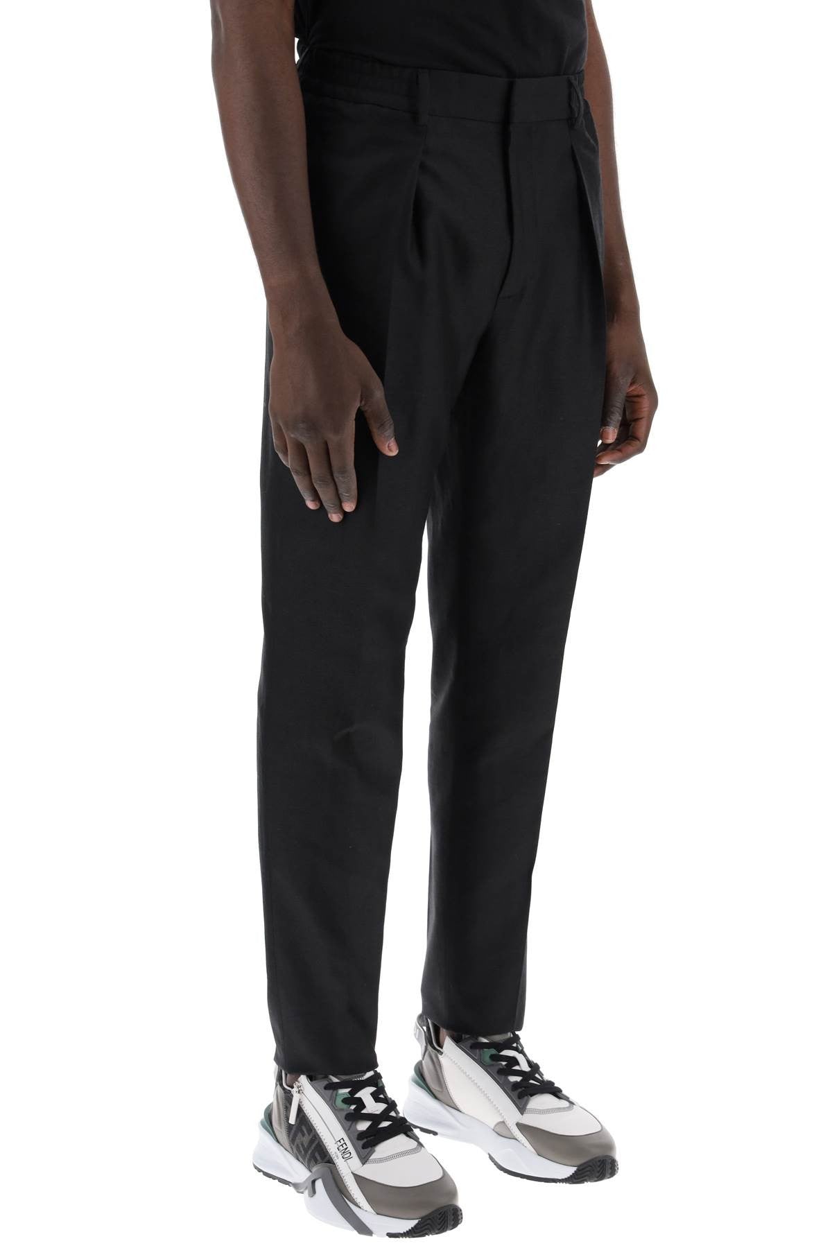 Fendi - Cotton And Hemp Blend Trousers. - Princess Attitude