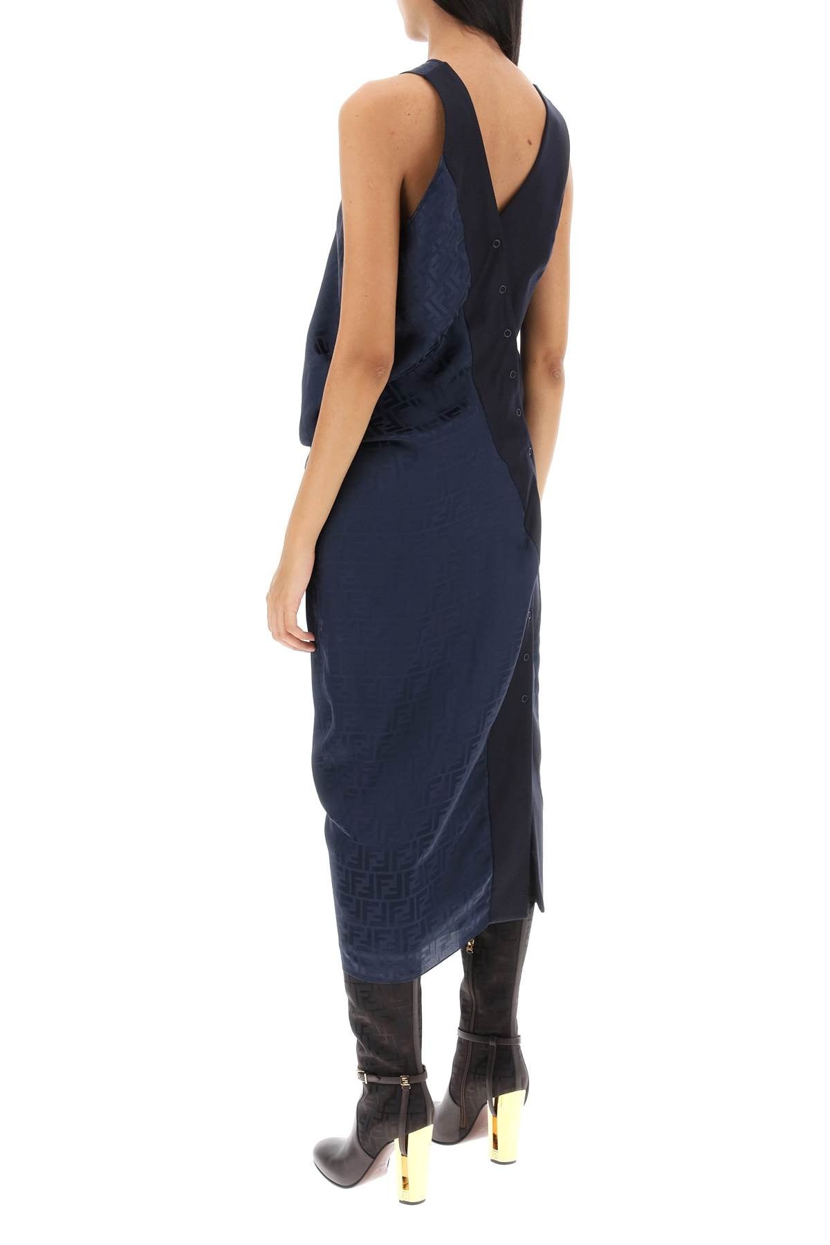 Fendi - Draped Ff Silk Midi Dress - Princess Attitude