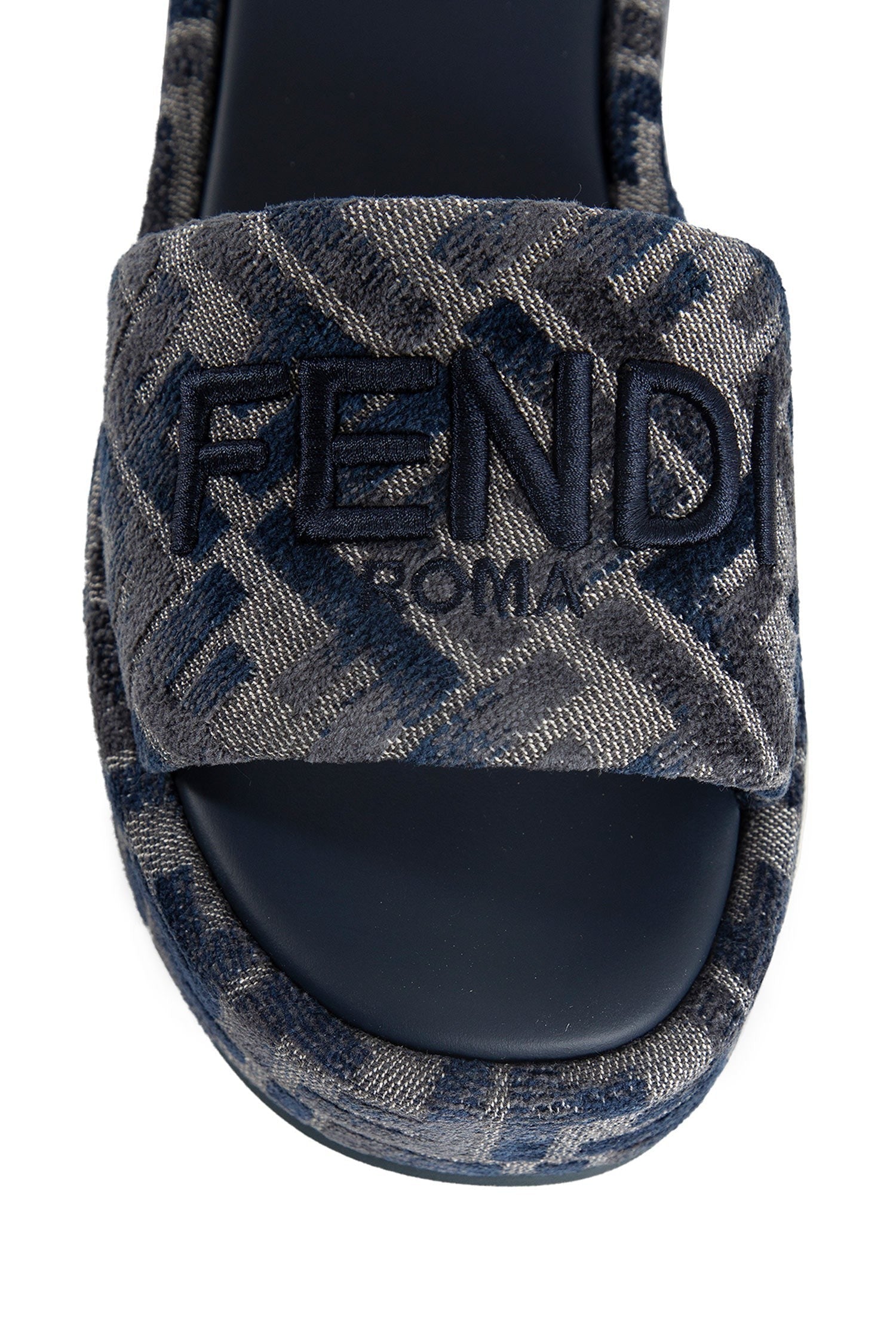 Fendi - Fendi Sunshine Ff Denim Flatform Slides - Princess Attitude