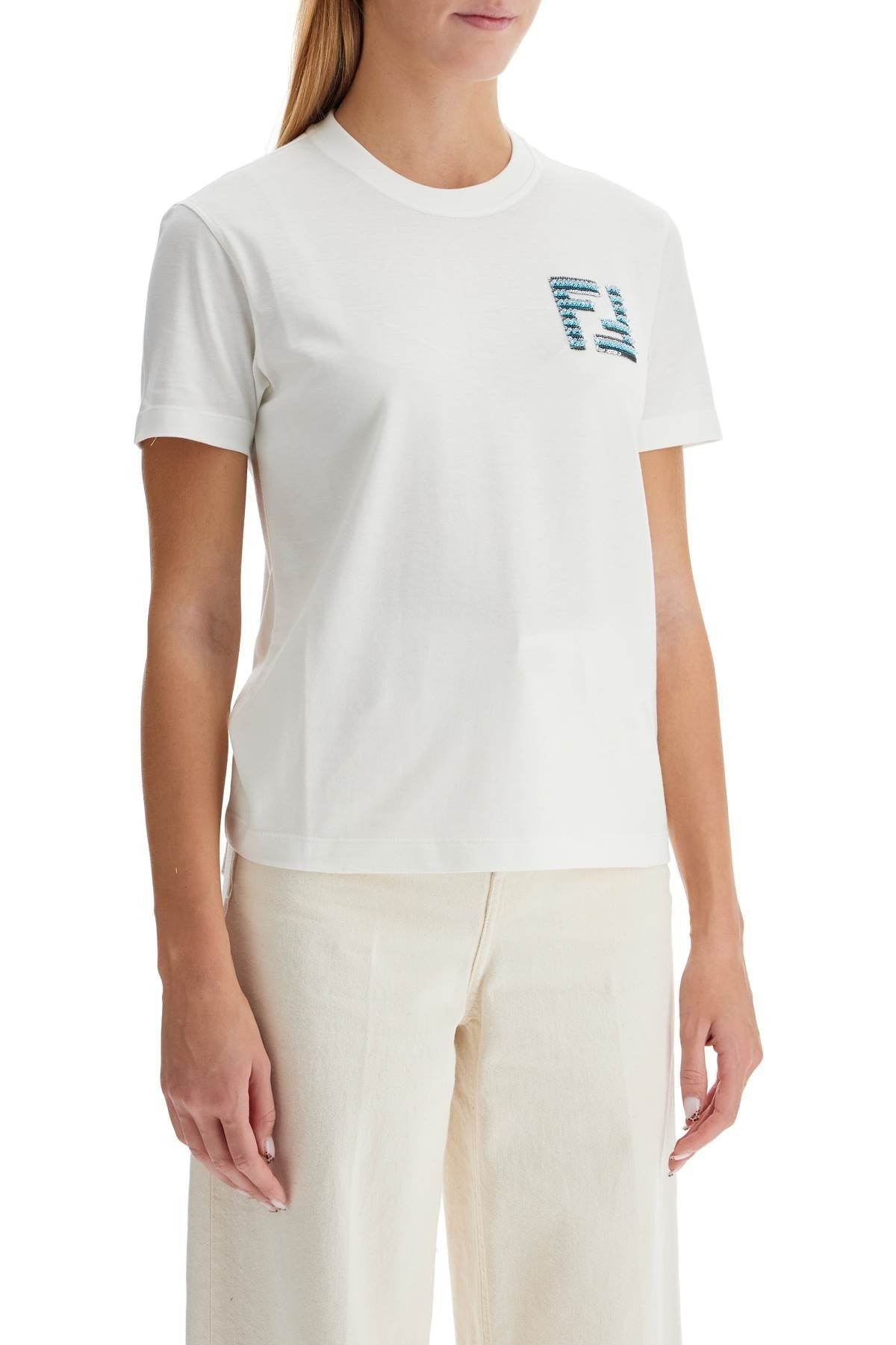 Fendi - Ff T-Shirt With Applications - Princess Attitude