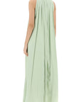 Ferragamo - Maxi Dress With Leather Buckle Detail - Princess Attitude