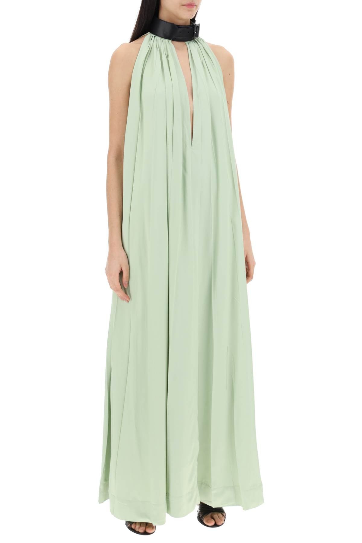 Ferragamo - Maxi Dress With Leather Buckle Detail - Princess Attitude