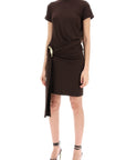 Ferragamo - Short Dress With Sash And Metal Ring Accent - Princess Attitude