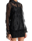 Ganni - Fringed Organza Shirt