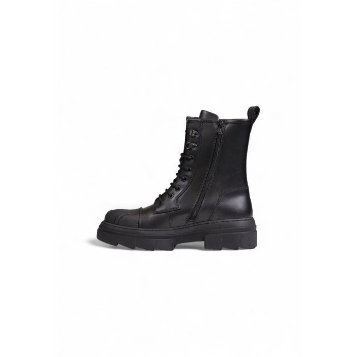 Furla Gum Lace Up Leather Ankle Boots Black - Princess Attitude