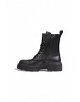 Furla Gum Lace Up Leather Ankle Boots Black - Princess Attitude