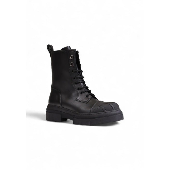 Furla Gum Lace Up Leather Ankle Boots Black - Princess Attitude