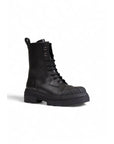 Furla Gum Lace Up Leather Ankle Boots Black - Princess Attitude