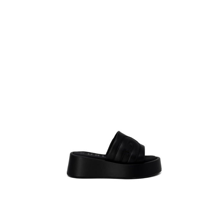 Furla Leather Flatform Sandals Black - Princess Attitude