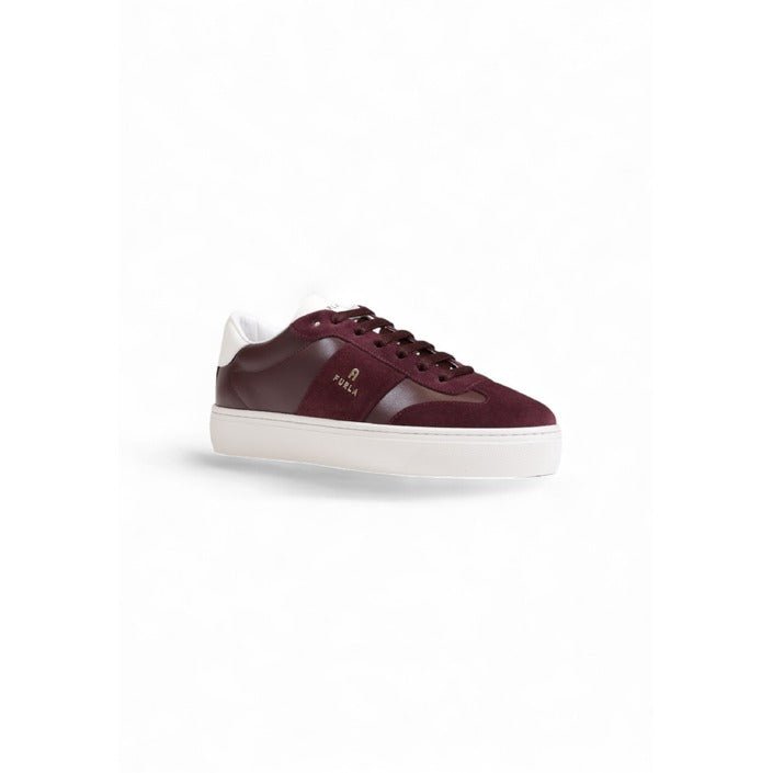 Furla Logo Patch Low Top Sneakers Bordeaux - Princess Attitude