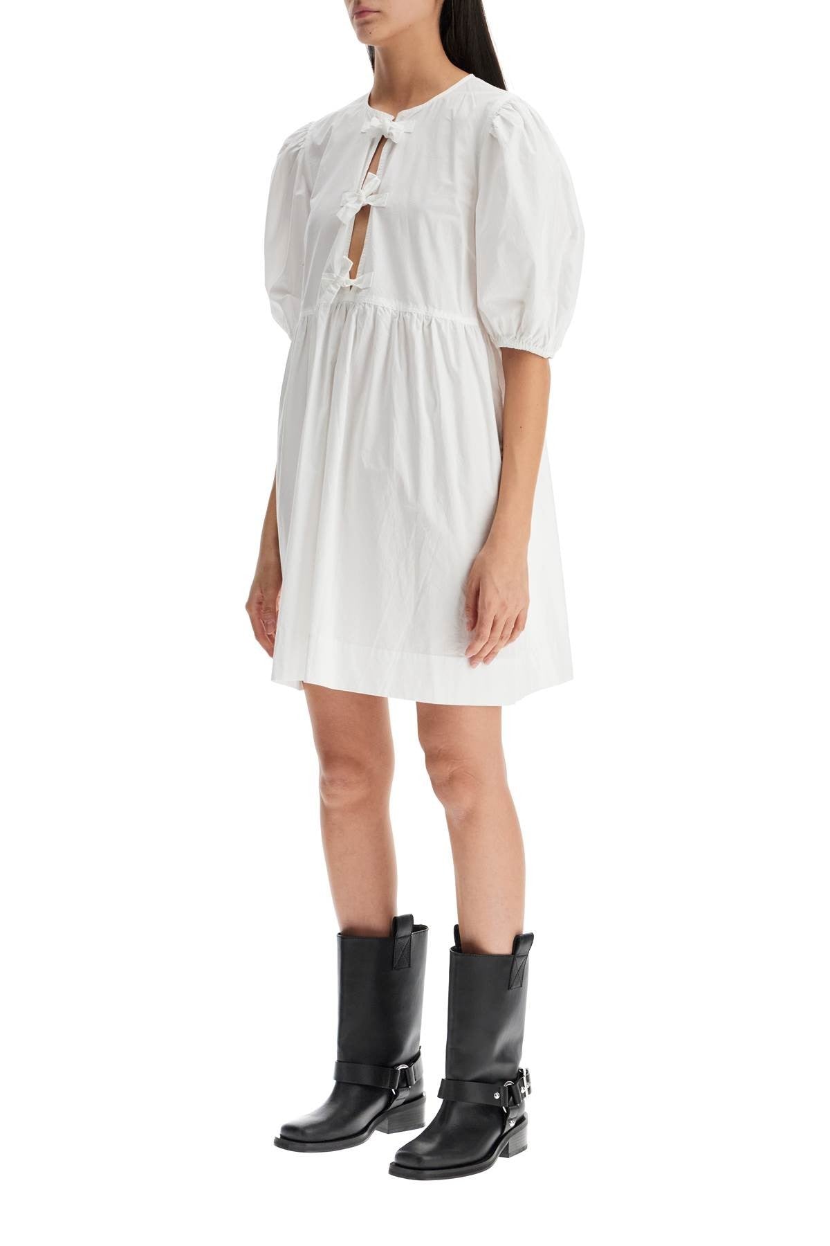 Ganni - Organic Cotton Tie String Mini Dress - Princess Attitude