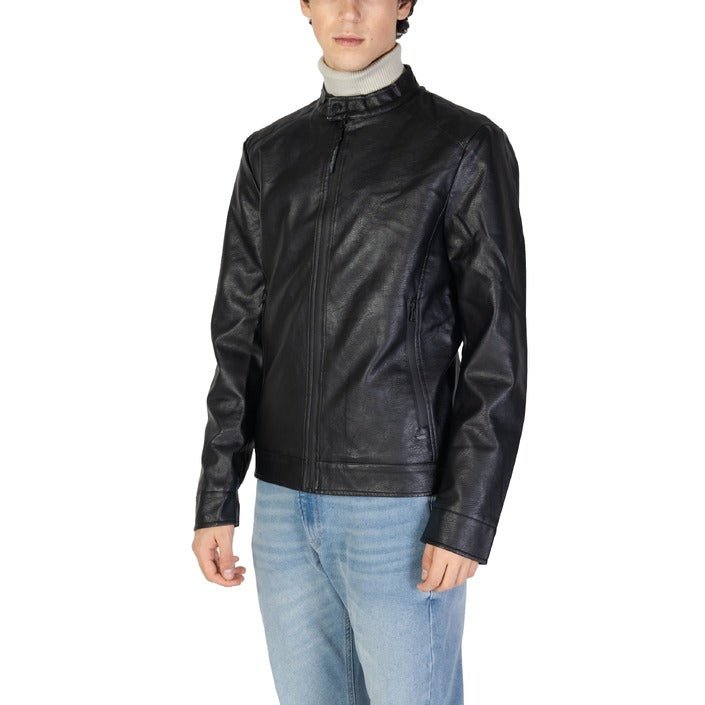 Gas Farid Faux Leather Turtleneck Biker Jacket - Princess Attitude