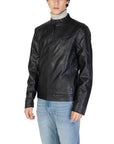 Gas Farid Faux Leather Turtleneck Biker Jacket - Princess Attitude