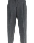 Toteme - Gray Melange Recycled Fabric Pleated Trousers