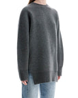 Toteme - Gray Melange Wool And Cashmere Sweater With Wide Neck