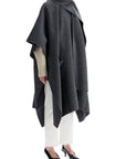 Toteme - Gray Mélange Wool Coat With Doublé Scarf Sleeveless