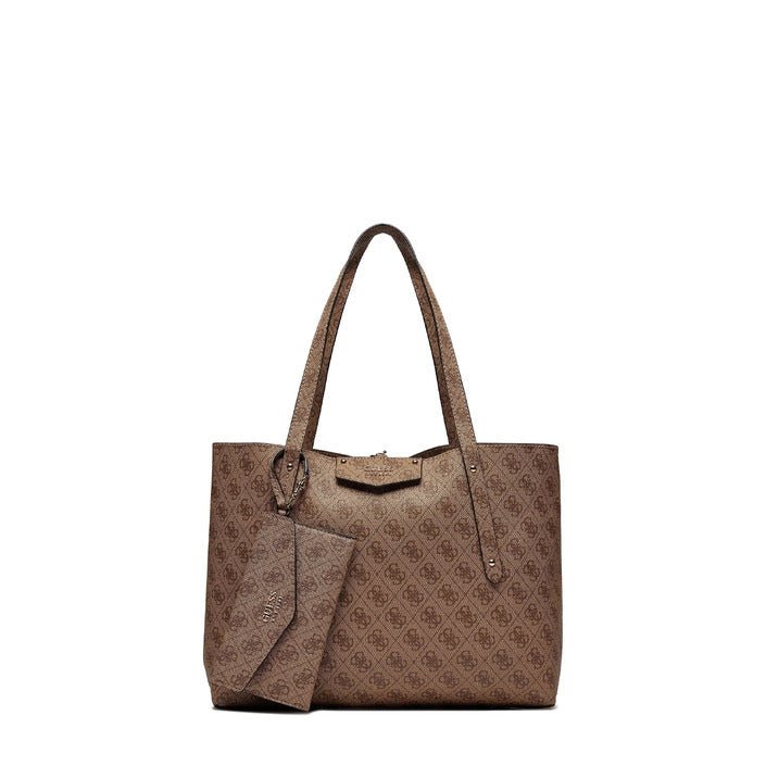 Guess Eco Brenton Monogram Tote Bag Brown - Princess Attitude