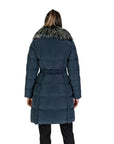 Guess Faux Fur Collar Long Puffer Down Jacket Navy - Princess Attitude